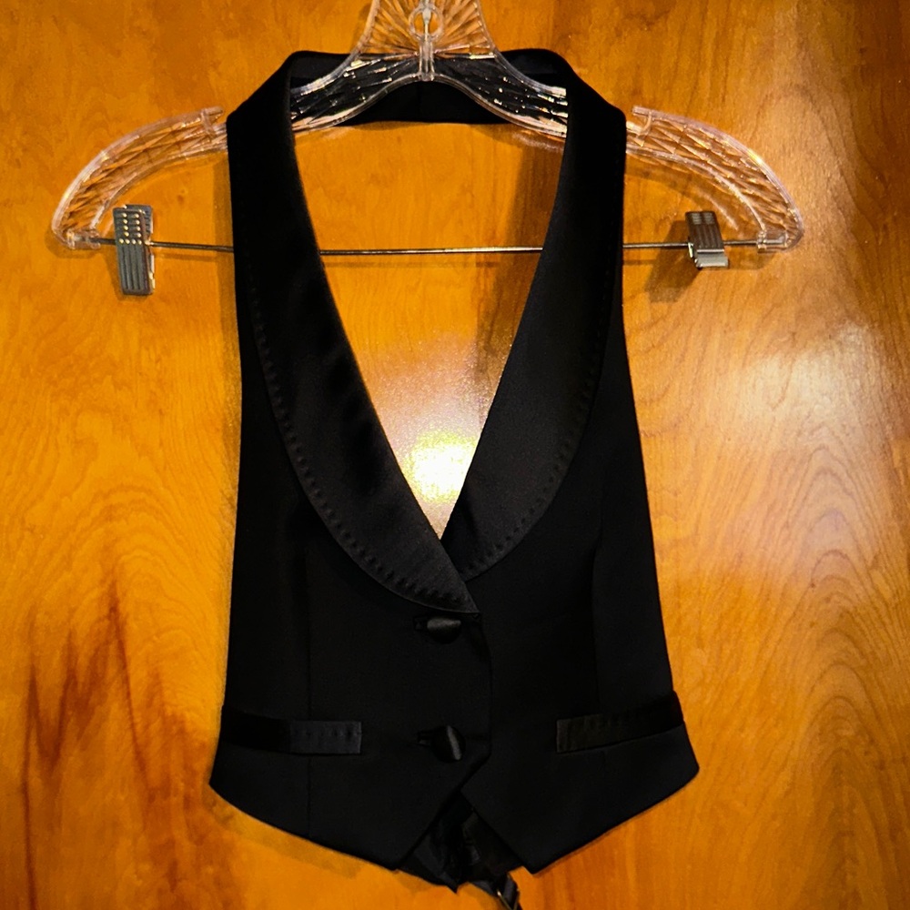 J. Crew Black Satin Vest Top